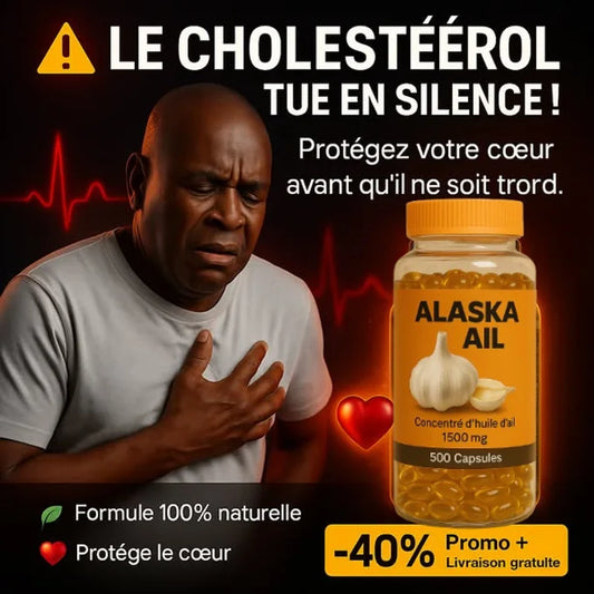ALASKA GARLIC 500 GÉLULES USA ( AVC, Hypertension, Cholestérol ,Fois, Reins, Digestion, Diabète